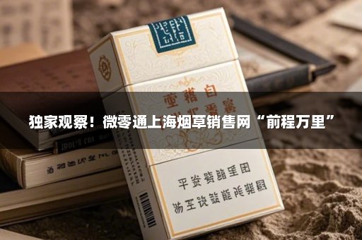 独家观察！微零通上海烟草销售网“前程万里”